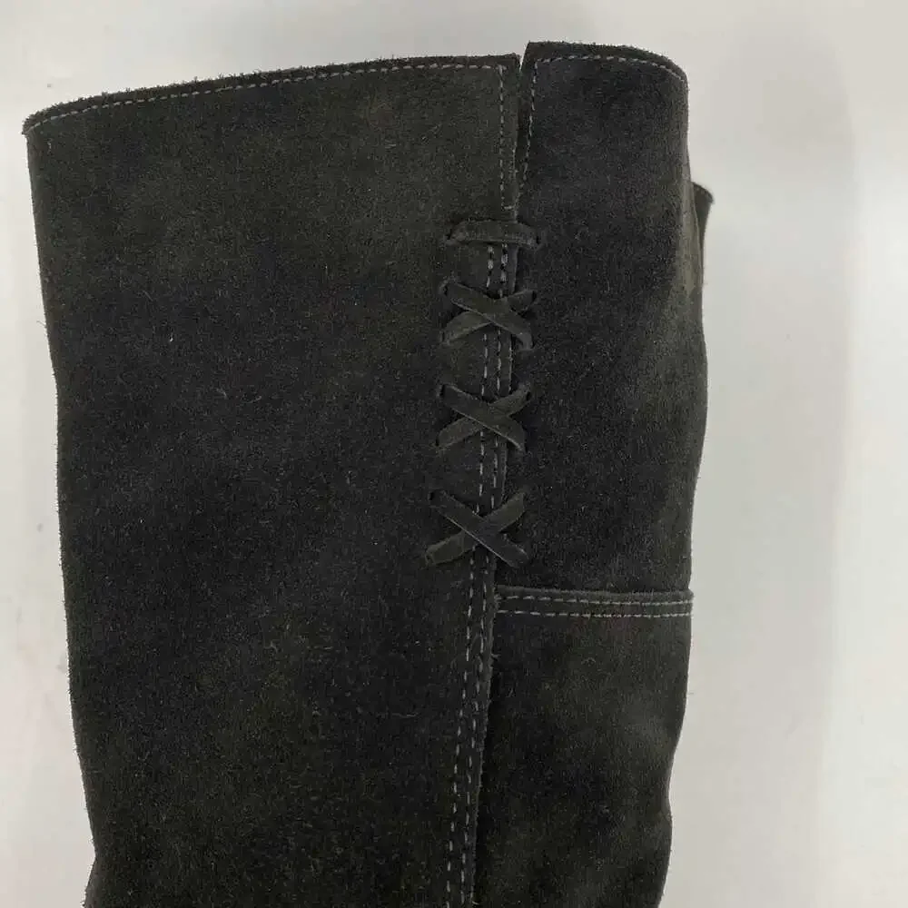 Nextday Black Suede Wedge Boots | Women’s 9.5